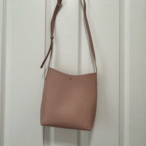 Elegant Blush Pink Leather Shoulder Bag